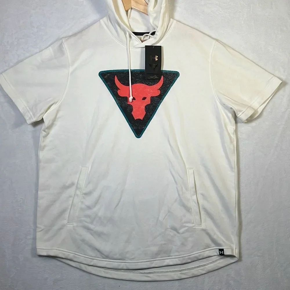 Under Armour Men's Project Rock Terry Short Sleeve Hoodie 1378019- NWT-‎ Men XL